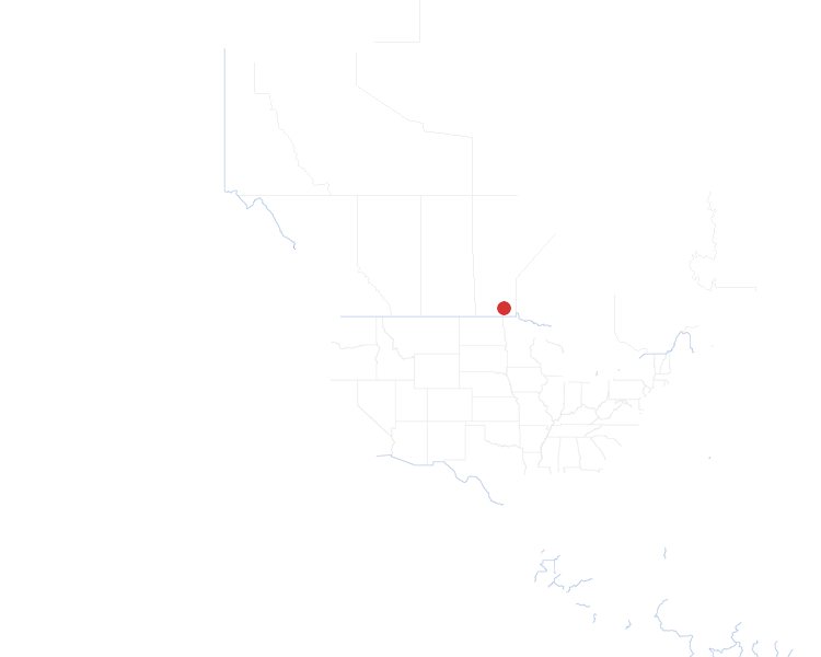 Winnipeg auf der Karte vom GEOQUIZ eingezeichnet