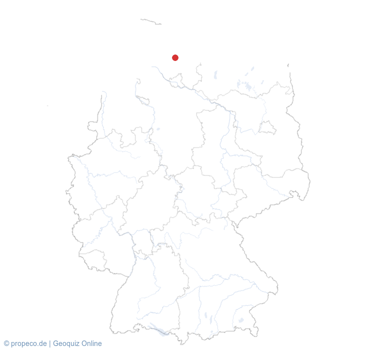 Neumünster auf der Karte vom GEOQUIZ eingezeichnet