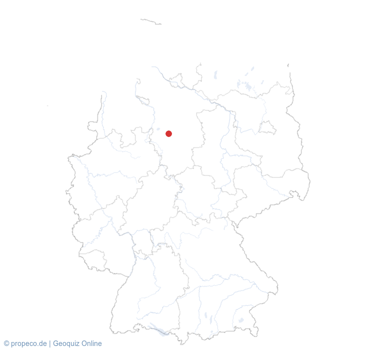 Hannover auf der Karte vom GEOQUIZ eingezeichnet