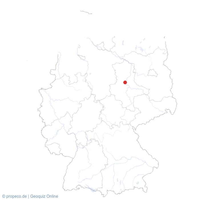 Magdeburg auf der Karte vom GEOQUIZ eingezeichnet