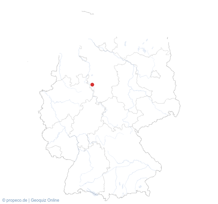 Hameln auf der Karte vom GEOQUIZ eingezeichnet