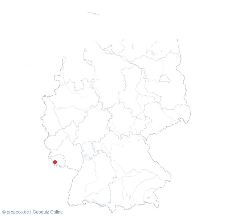 Saarlouis auf der Karte vom GEOQUIZ eingezeichnet