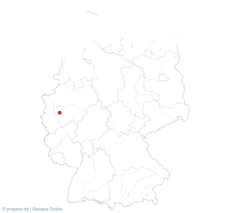 Solingen auf der Karte vom GEOQUIZ eingezeichnet