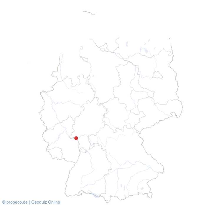 Mainz auf der Karte vom GEOQUIZ eingezeichnet