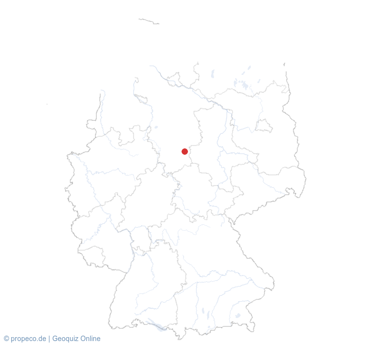 Goslar auf der Karte vom GEOQUIZ eingezeichnet