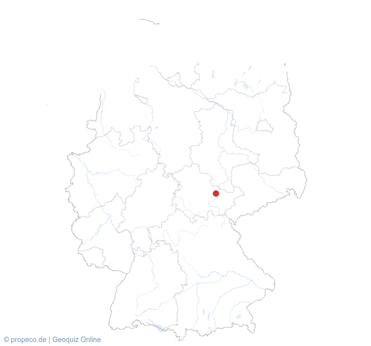 Jena auf der Karte vom GEOQUIZ eingezeichnet