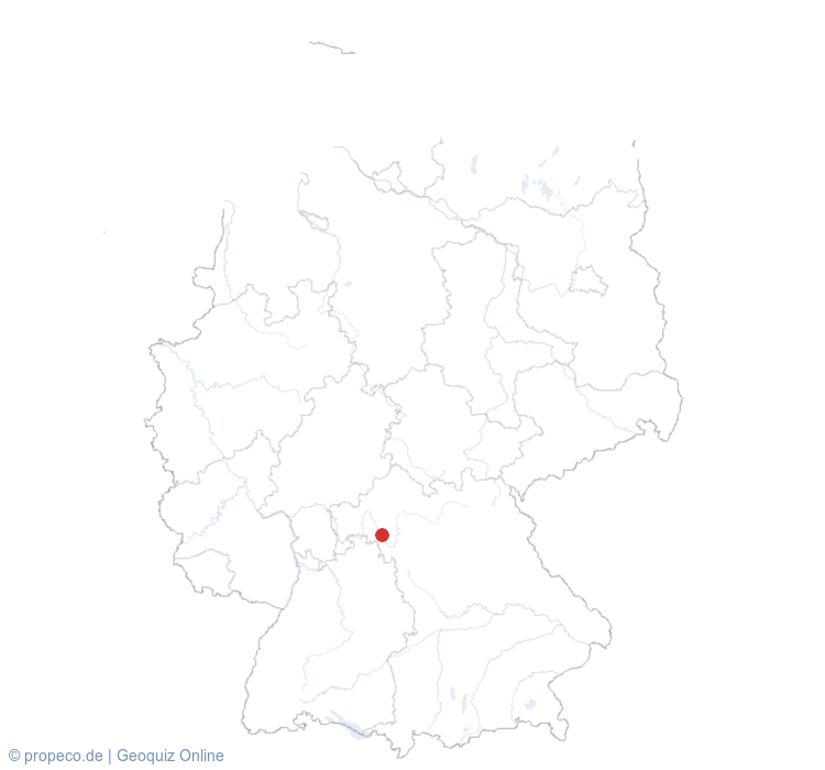 Вюрцбург auf der Karte vom GEOQUIZ eingezeichnet