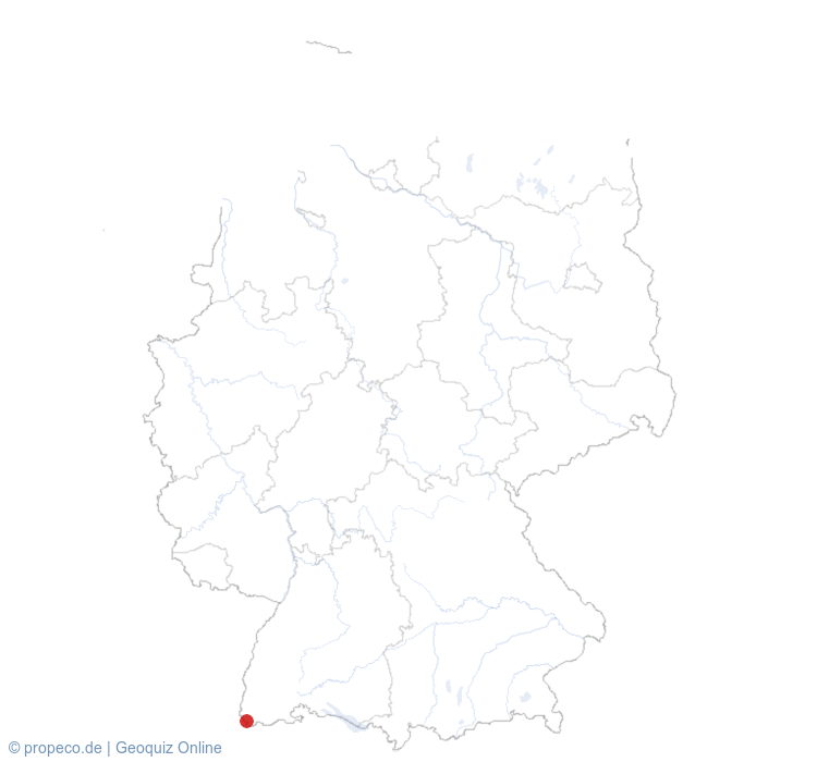 Lörrach auf der Karte vom GEOQUIZ eingezeichnet