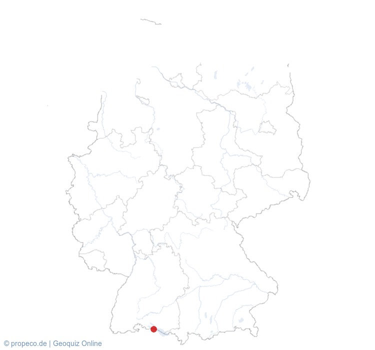 Konstanz auf der Karte vom GEOQUIZ eingezeichnet
