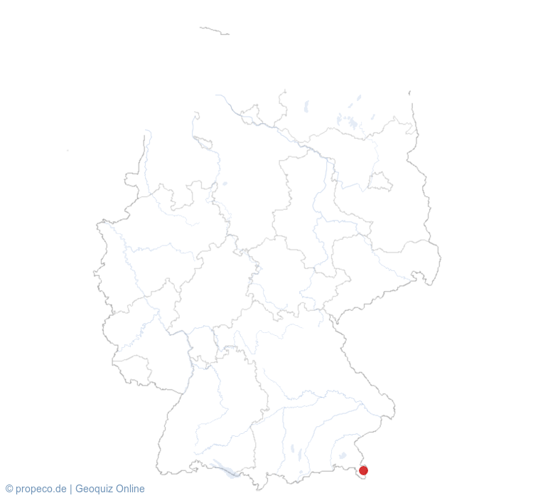 Berchtesgaden auf der Karte vom GEOQUIZ eingezeichnet
