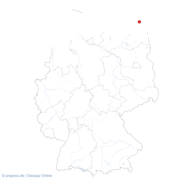 Binz auf der Karte vom GEOQUIZ eingezeichnet