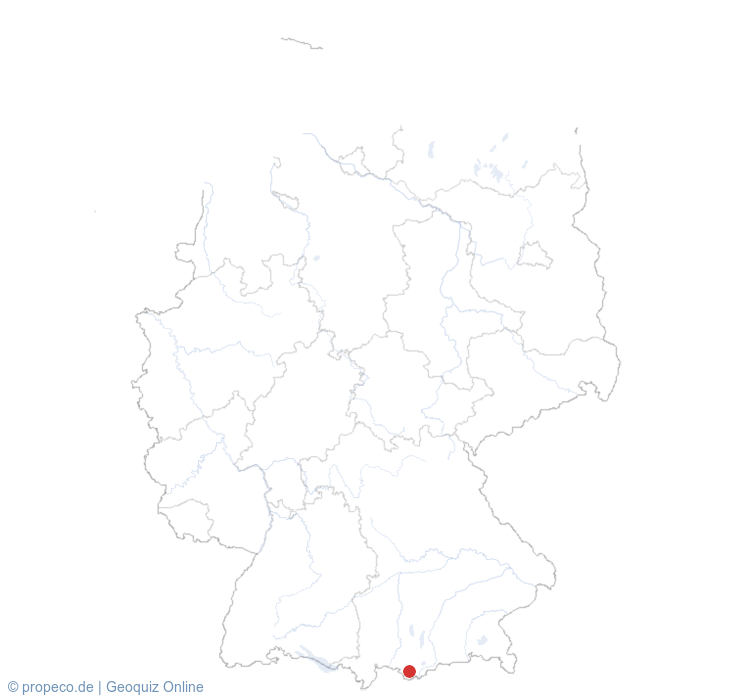 Garmisch-Partenkirchen auf der Karte vom GEOQUIZ eingezeichnet