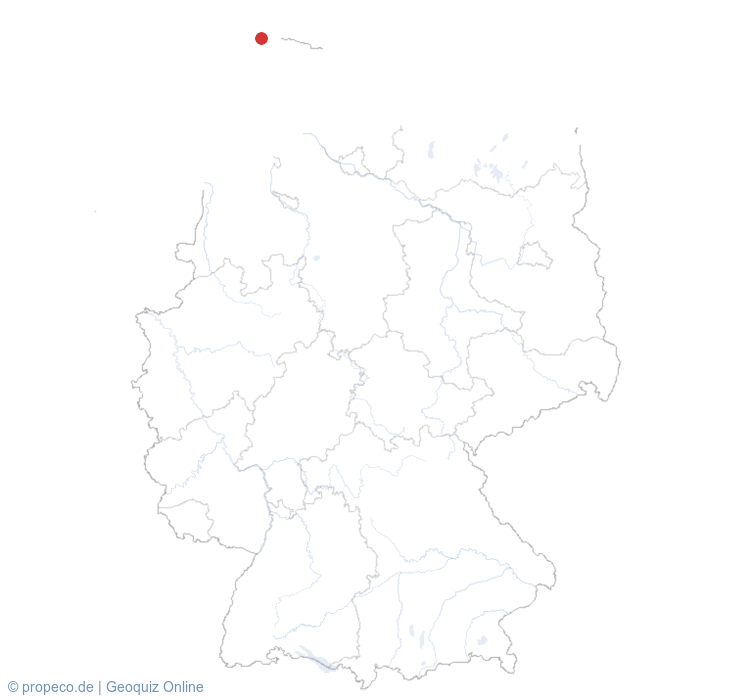 Westerland auf der Karte vom GEOQUIZ eingezeichnet