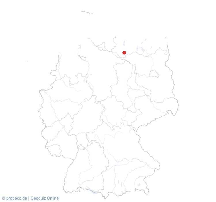 Ludwigslust auf der Karte vom GEOQUIZ eingezeichnet
