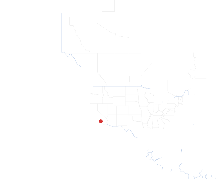 Los Angeles auf der Karte vom GEOQUIZ eingezeichnet