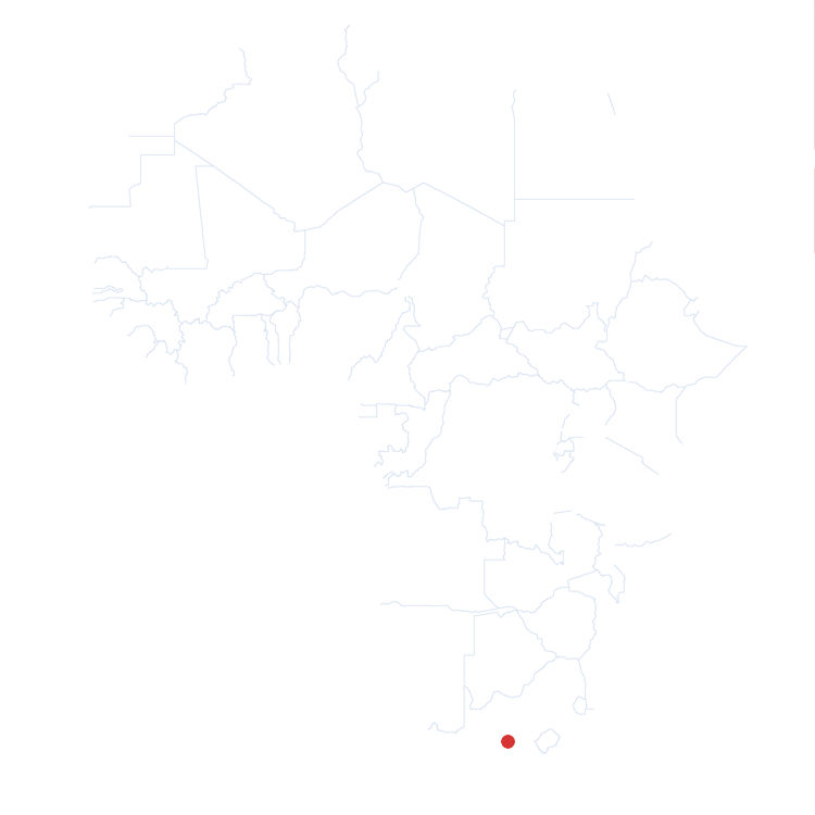 South Africa auf der Karte vom GEOQUIZ eingezeichnet