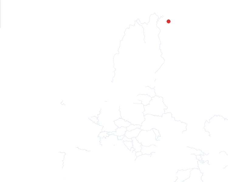 Murmansk auf der Karte vom GEOQUIZ eingezeichnet