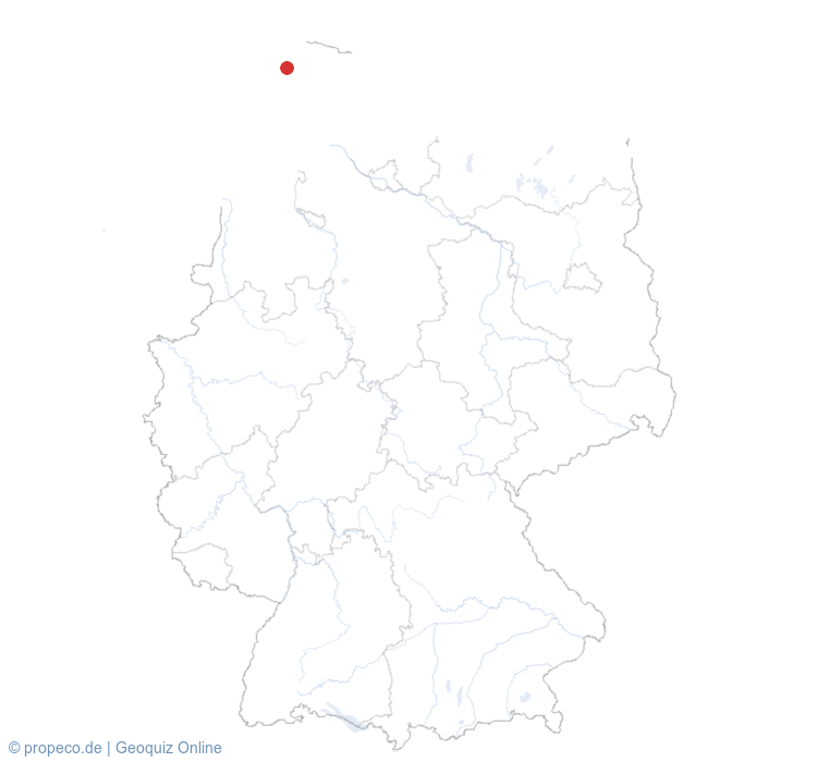 Amrum auf der Karte vom GEOQUIZ eingezeichnet