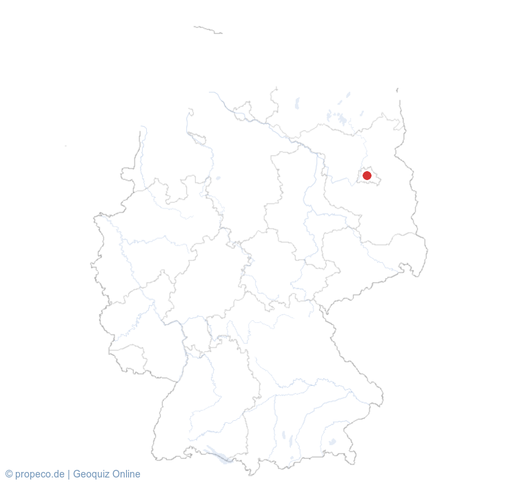Berlin auf der Karte vom GEOQUIZ eingezeichnet
