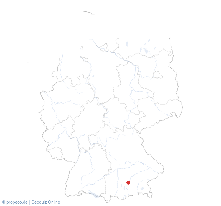 München auf der Karte vom GEOQUIZ eingezeichnet