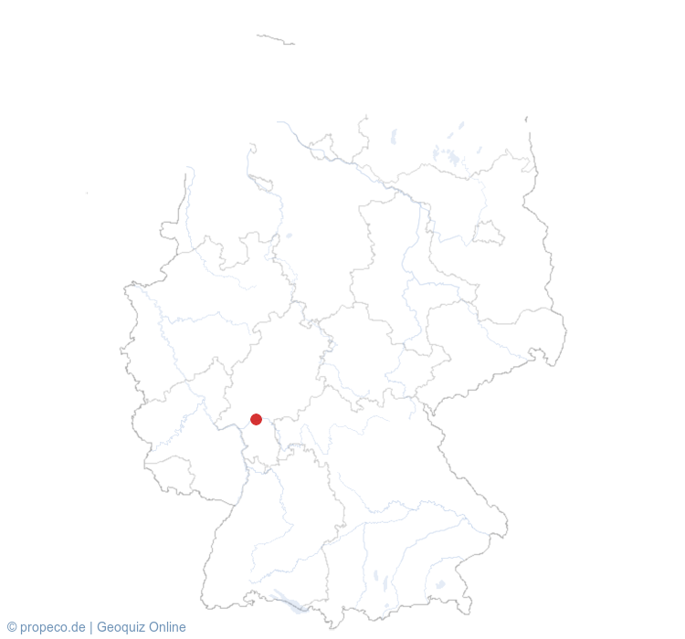 Frankfurt auf der Karte vom GEOQUIZ eingezeichnet
